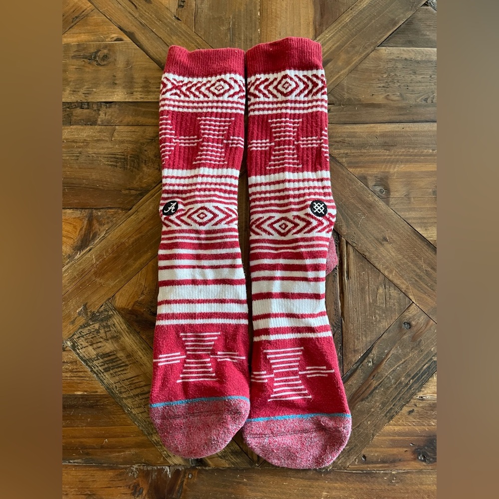 Alabama Stance Red and White Geometric Men's Socks